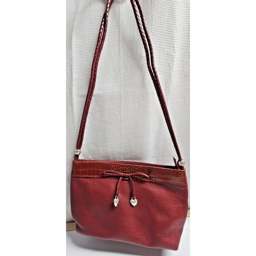 Vintage Brighton C 653980‎ Leather upper red braided straps shoulder bag
